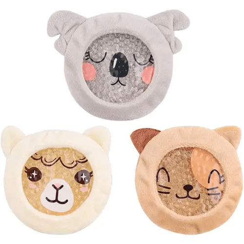 Hilph Kids Ice Packs for Boo Boos, Reusable Toddler Cold Packs with Sleeves for Kids Injuries, Cute Animal Ice Packs Hot Cold Therapy for Kid Bump, Bruise, First Aid (3 Packs)