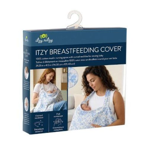 Itzy Ritzy Breastfeeding Cover Apron Style - Blue Toile