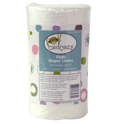 OsoCozy Flushable Diaper Liners - Make Cloth Diapering Convenient with Easy, Quick, Cloth Diaper Liners - Super Soft and Gentle on Baby’s Skin