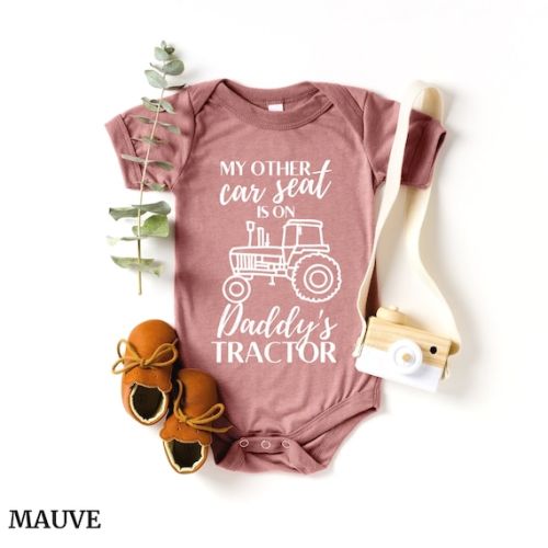 Farm Baby Shirt My Other Car Seat is on Daddy's Tractor, Farm Help, Pregnancy Announcement, Infant Farm Onesies®, New Parents, Farmer - Etsy