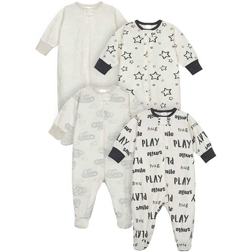 Onesies Brand unisex-baby 4-pack Sleep 'N Play Footies Multi Pack