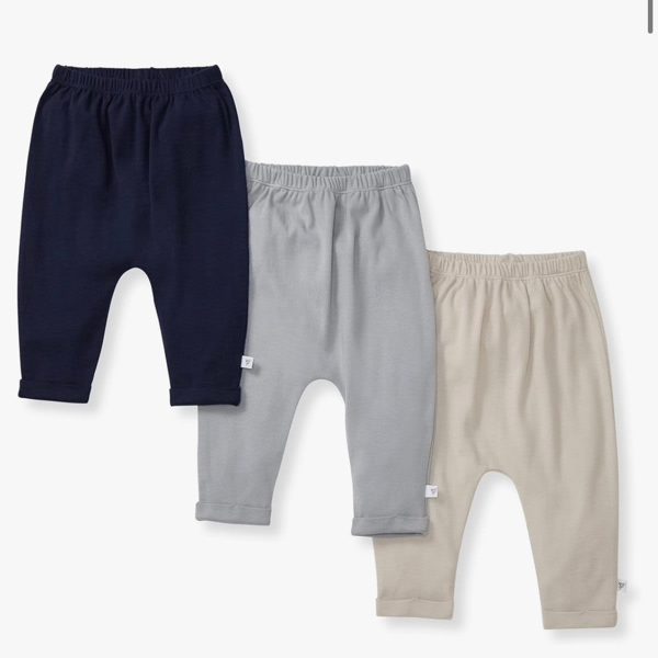 Burt's Bees Baby Unisex Knit Jogger Pants, 3-Pack Baby Sweatpants, 100% Organic Cotton Infant Bottoms