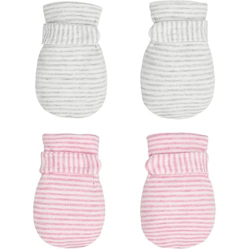 Newborn Baby No Scratch Mittens Stay On, 100% Cotton Breathable, Adjustable Infant Gloves for Baby Boys Girls Mittens