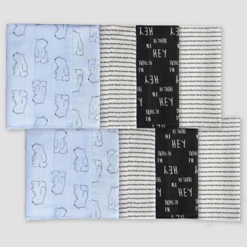 Gerber Baby Boys' 8pk Bear Burpcloth - Blue/White/Black