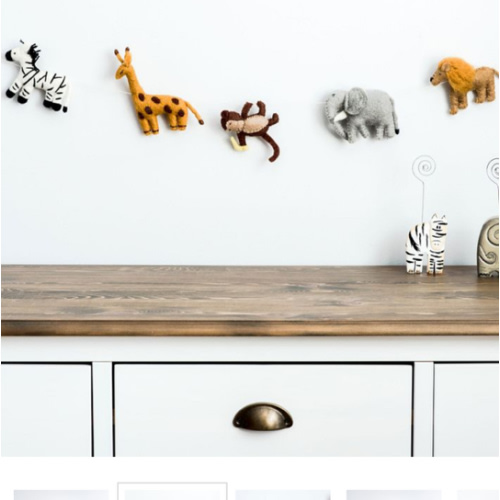 Nivas Collection Felted Safari Animal Garland