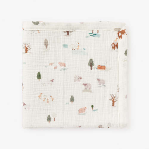 On the Farm Organic Muslin Security Blanket – Elegant Baby