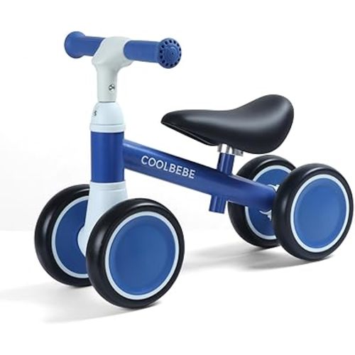 COOLBEBE Baby Balance Bike for 1 Year Old Boys Girls Gift, 2 Year Old Toddler Balance Bike with 4 Silent Wheels, One Year Old Birthday Gift Children for 12M-36M Pre-School
