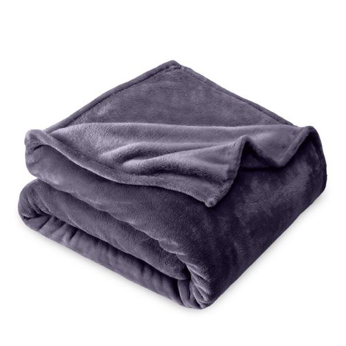 Black Microplush Full/Queen Fleece Blanket by Bare Home