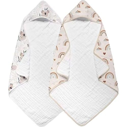 Hooded Baby Towels for Newborn,32x32 Inches,Baby Bath Towels,2-Pack,Hooded Towels for Baby,Infant,Toddler and Kids(Koala)