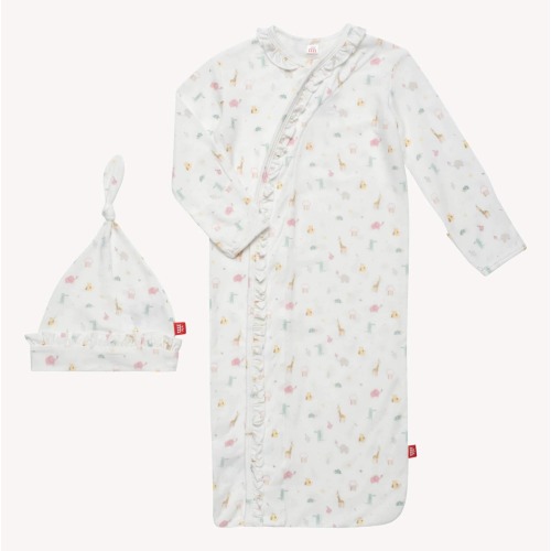 pink little bitty pretty one modal magnetic cozy sleeper gown + hat se – Magnetic Me