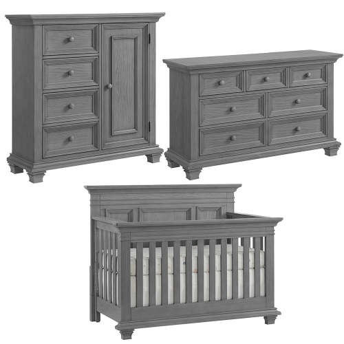 Oxford Baby Weston 3 Piece Nursery Set in Dusk Gray