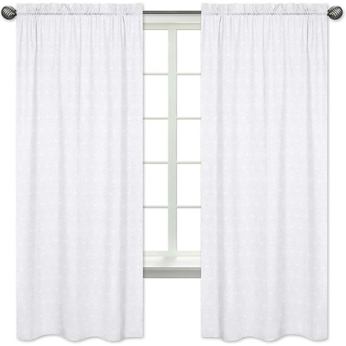 Sweet Jojo Designs Star and Moon Girl Window Curtains Treatments Panels for Baby Nursery Kids Bedroom Kitchen Living Room Playroom Coverings - Set of 2 -Blush Pink Gold Grey Celestial Sky Shabby Chic