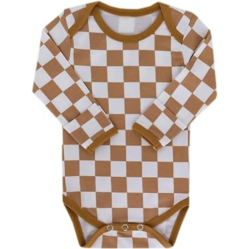 Copper Pearl Long Sleeve Bodysuit Baby: Ultra Soft Baby for Newborns, Boys, and Girls - Stylish, Comfortable, Overlap Shoulders, Premium Knit Fabric - 3-6 Months, Rad