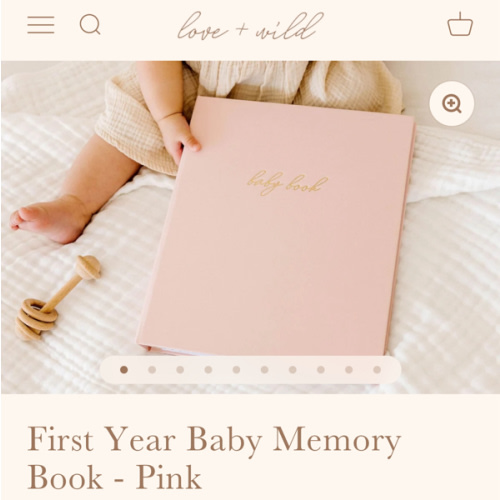 First Year Baby Memory Book - Pink