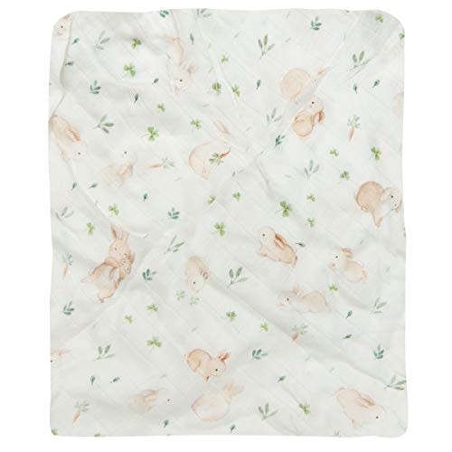 Loulou Lollipop Soft Baby Swaddle Blanket Muslin Wrap Receiving Blanket for Newborn to Toddler Girl and Boy, Large 47” by 47” - Bunny Meadow…