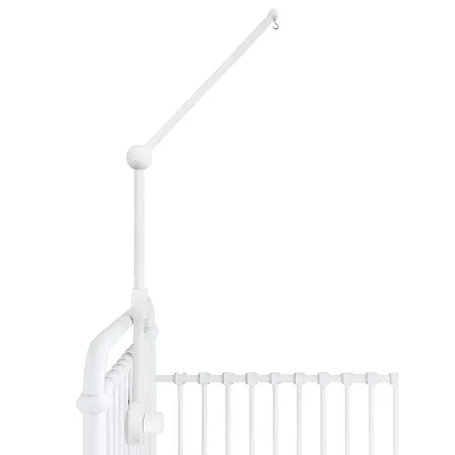 Baby Crib Mobile Arm Wooden Holder - Baby Mobile Hanger for Crib (31 inch, 100% Natural Beech Wood) Strong Anti Slip - Nursery Decor & Gift Accessories (White)