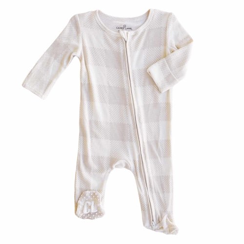 Bamboo Waffle Zipper Footies