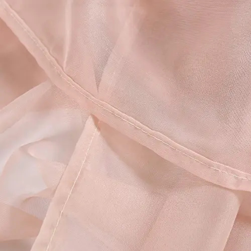 DONREN 2 Panels Solid Color Blush Pink Sheer Curtains Elegant Rod Pocket Window Voile Panels Drapes for Bedroom Living Room (52X95 Inches)