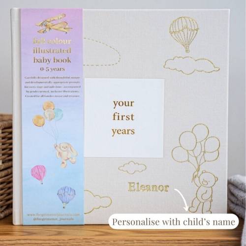 Personalised Name Baby Record Book | Baby Shower Gift | Newborn Gift | Pregnancy Gift | Baby Memory Book | New Mum Gift | New Parents Gift