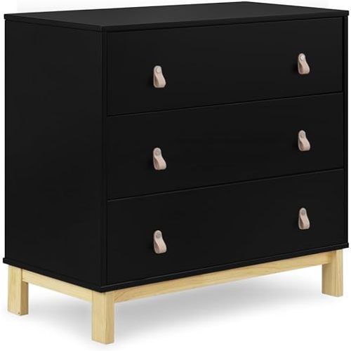 Delta Children Legacy w Leather Pulls Dresser, Ebony/Natural