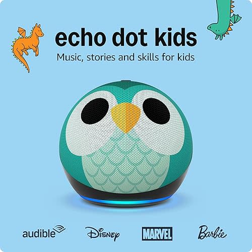 Amazon Echo Dot Kids (newest model), Built for kids, designed for Alexa+, with parental controls, Includes 1 Year of Amazon Kids+, Owl