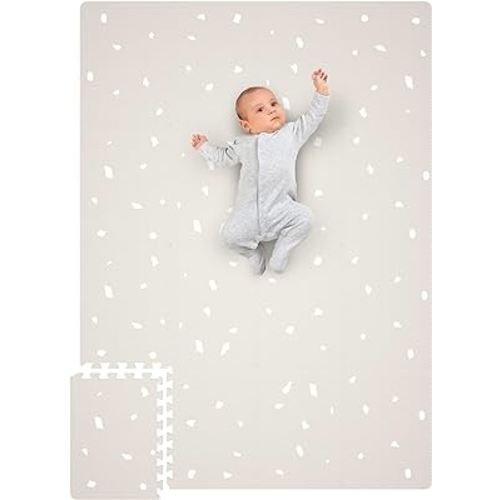 Stylish 5.6 x 4 ft. Soft Foam Baby Play Mat - Safe, Easy to Clean Modern Playroom Floor Mat