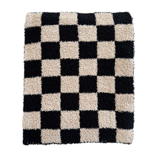 Phufy® Bliss Checkerboard Blanket, Black/Cocoa