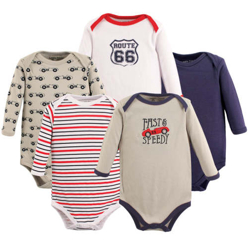 Luvable Friends Baby Boy Cotton Long-Sleeve Bodysuits 5-Pack, Speedy — buybuy BABY