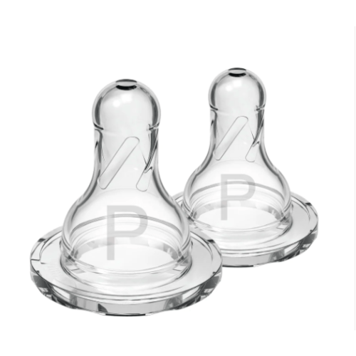 Dr. Brown's Natural Flow Narrow Baby Bottle Silicone Nipple, 2-Pack