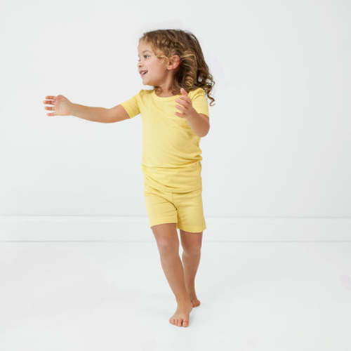 Lemon Twist Two-Piece Short Sleeve & Shorts Pajama Set- 4T