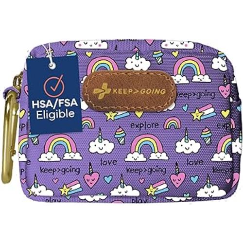 KeepGoing Small Travel First Aid Kit Kids – 60 Pc. Mini First Aid Kit for Purse, Diaper Bag, & Backpack with Latex-Free Bandages – 4 Oz., & 4.5 x 3.5 x 2 in, TSA-Approved