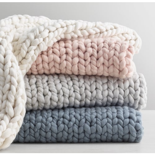 Chunky Hand-Knit Stroller Blanket