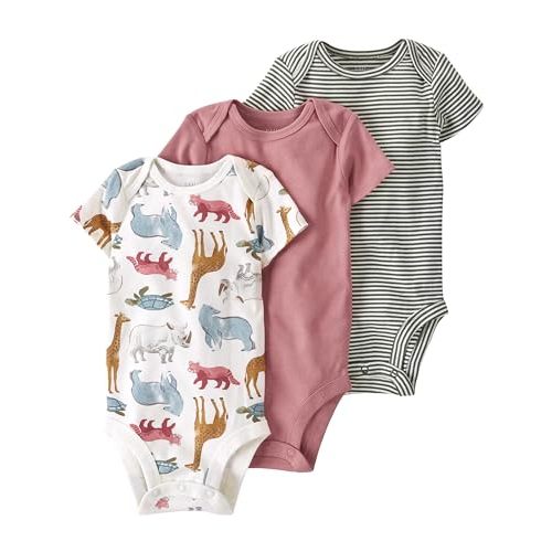 little planet by carter's Unisex 3-pack Short Sleeve Bodysuits Made With Organic Cotton