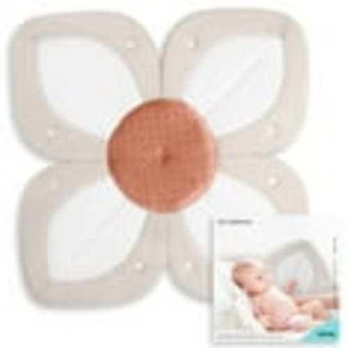Blooming Bath Lotus Baby Bath Seat - Sink Baby Bath Insert, Cream/Clay with Snaps