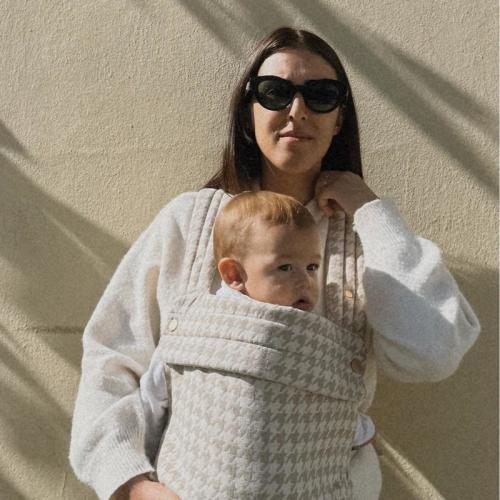 Nest Blanche Baby Carrier for Newborns to Toddlers,Cozy Wrap with Lumbar Support,Soft Houndstooth Fabric, 7-35lbs Adjustable Fit - TikTok Shop