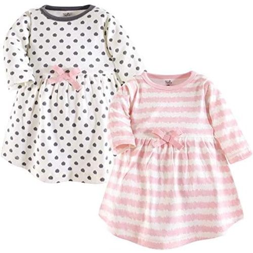 Touched by Nature Girls' One Size Organic Cotton Short Long-Sleeve Dresses