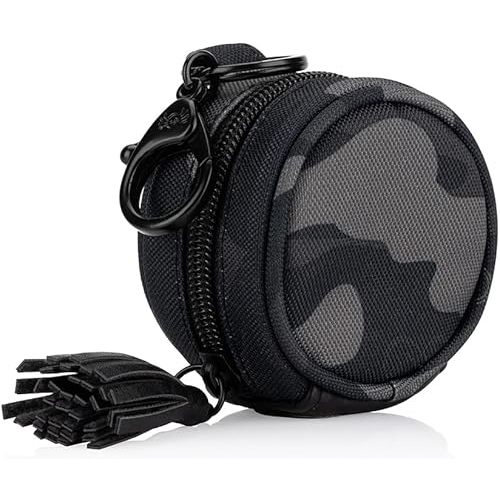 Itzy Ritzy Chelsea + Cole Camo Pacifier Case with Clip; Pacifier Charm Pod Includes Clasp, Measures 2.5" in Diameter & Holds 2 Pacifiers; Camo