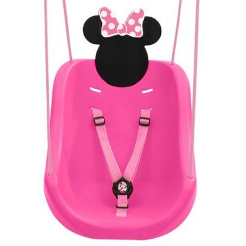 Disney Minnie Mouse 2-in-1 Outdoor Swing by Delta Children – for Babies and Toddlers – Full Bucket Seat, Pink