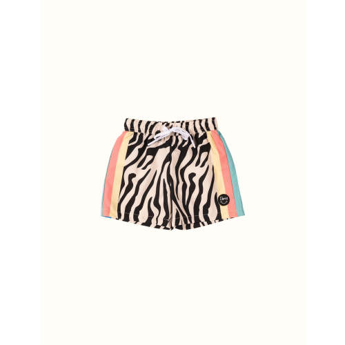 Zebra Disco Swim Short Black | Kids Swim Short | Duvin Design Co.