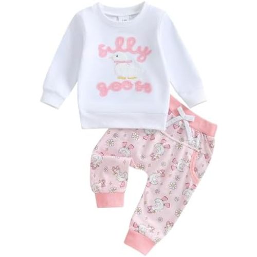 Engofs Toddler Newborn Baby Girl Fall Winter Outfits Long Sleeve Sweatshirt Tops Pants Headband 3Pcs Clothes Set