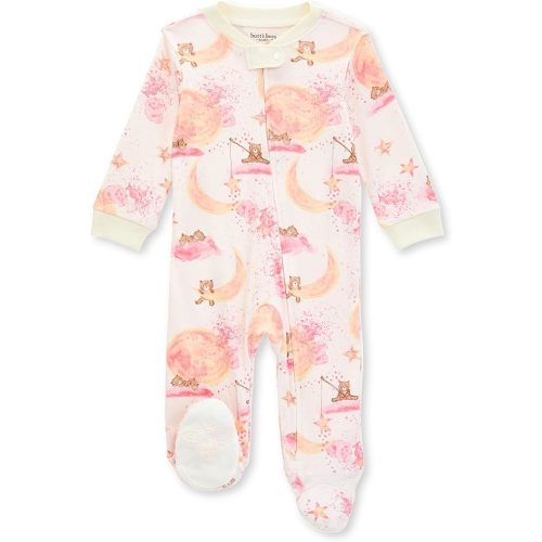 3 months: Amazon.com: Burt's Bees Baby Baby Girls' Sleep and Play Pajamas, 100% Organic Cotton One-Piece Romper Jumpsuit Zip Front Pjs: Clothing, Shoes & Jewelry
