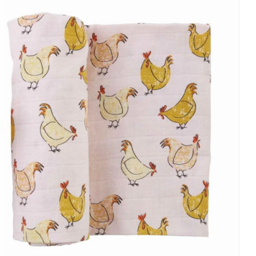 Mud Pie Muslin Swaddle - Spring Chicken