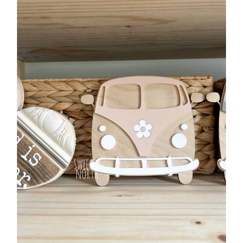 boho van shelf sitter | retro van decor | groovy van | beach theme decor | surf theme nursery | surf decor | no wake zone | little surfer