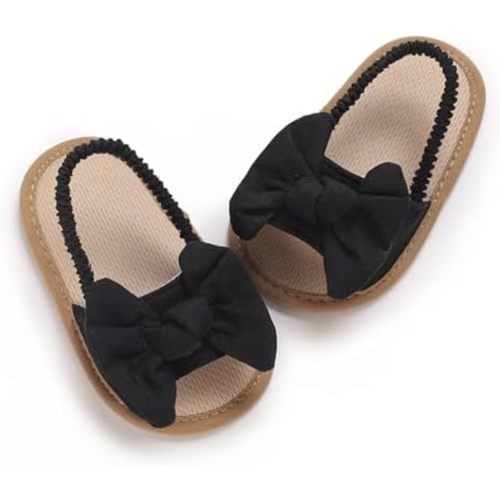 COSANKIM Infant Baby Girls Summer Sandals with Flower Soft Sole Newborn Toddler First Walker Crib Dress Shoes