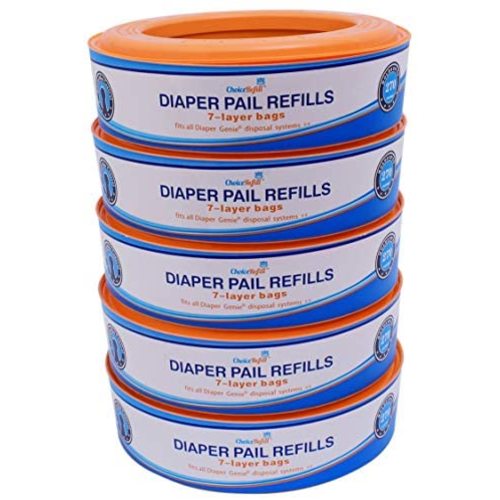 ChoiceRefill Diaper Pail Refills - Compatible with Diaper Genie Pails - 5-Pack, 1,350 Count