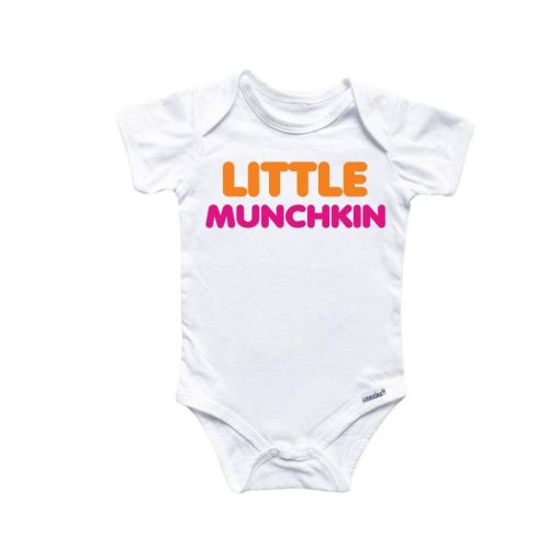 Little Munckin Donut Onesie® Baby Boy Girl Clothes Infant Bodysuit Funny Cute Newborn GS1 White 3-6M Onesie®