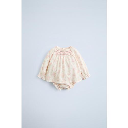 FLORAL BLOUSE AND PANTIES - Pink | ZARA United States