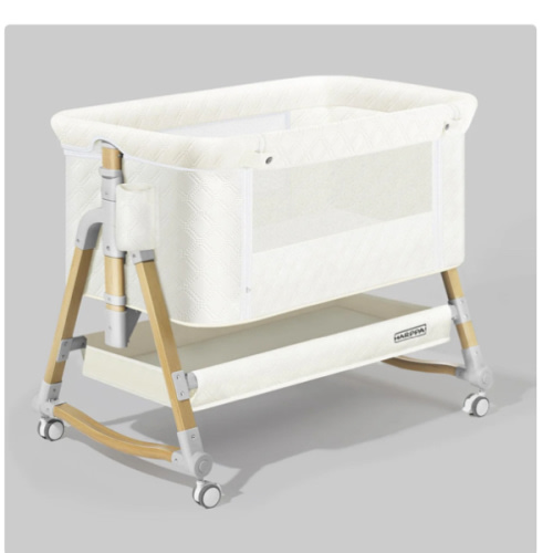 HARPPA Cuddly 3-in-1 Baby Bassinet Bedside Sleeper for Reflux | Attaches to Bed, Adjustable 5 Heights, Non-Toxic & CPSC Certified | Sturdy Aluminum Frame, Portable Wheels, Tool-Free Setup, Gentle Rocking | Perfect for Newborns, Infants, Small Spaces & Saf