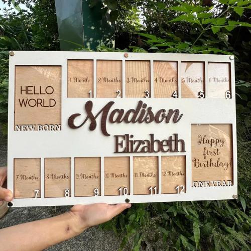 Personalized Baby First Year Picture Frame, Baby Picture Frame, Newborn To One Year Photo Frame, Monthly Baby Photo Frame, Newborn Gifts