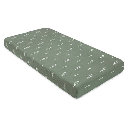 Crib Sheet In GOTS Certified Organic Muslin Cotton - Ocean Waves